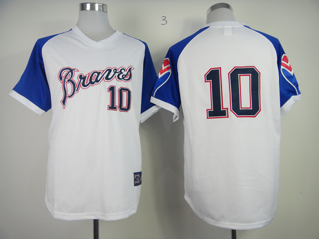 Men Atlanta Braves #10 Jones White Throwback 1974 MLB Jerseys->atlanta braves->MLB Jersey